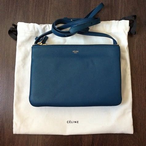 celine trio metallic blue
